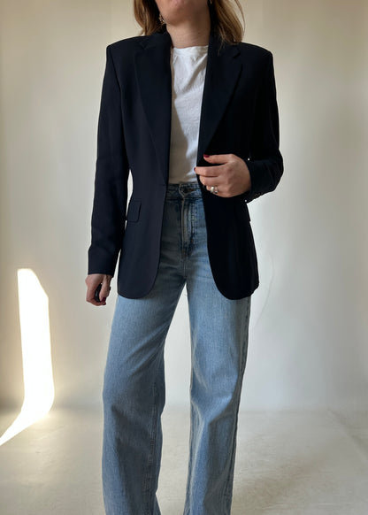 Pure wool slim black blazer