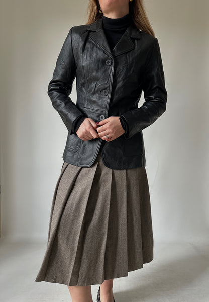Nappa leather slim jacket