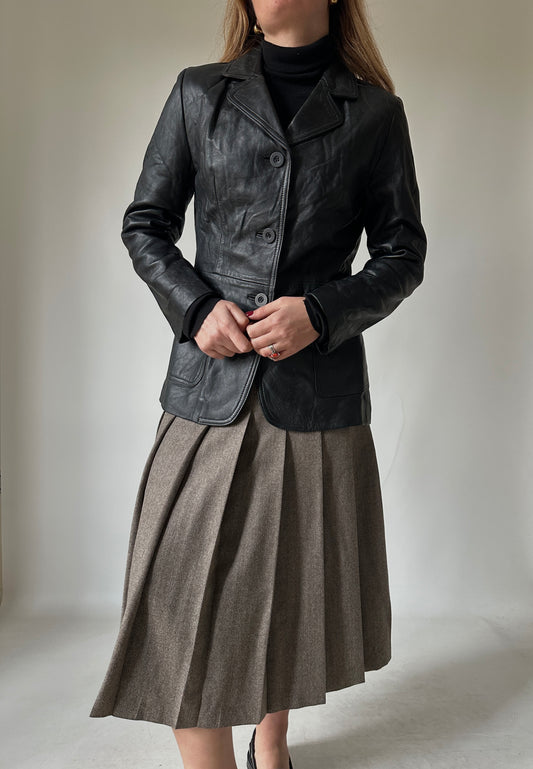 Nappa leather slim jacket