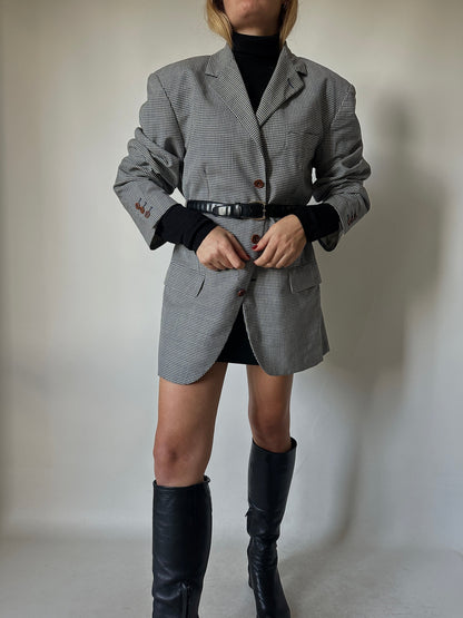 Prince of Wales wool blazer dress