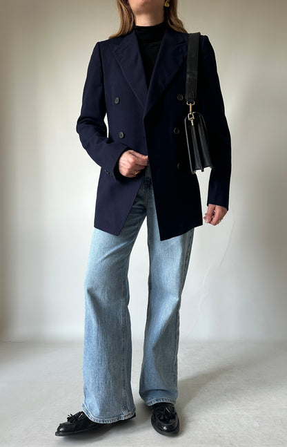 Double-breast virgin wool petite blazer