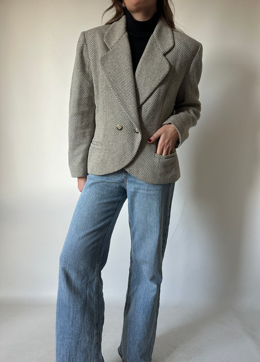 Blazer spigato in lana