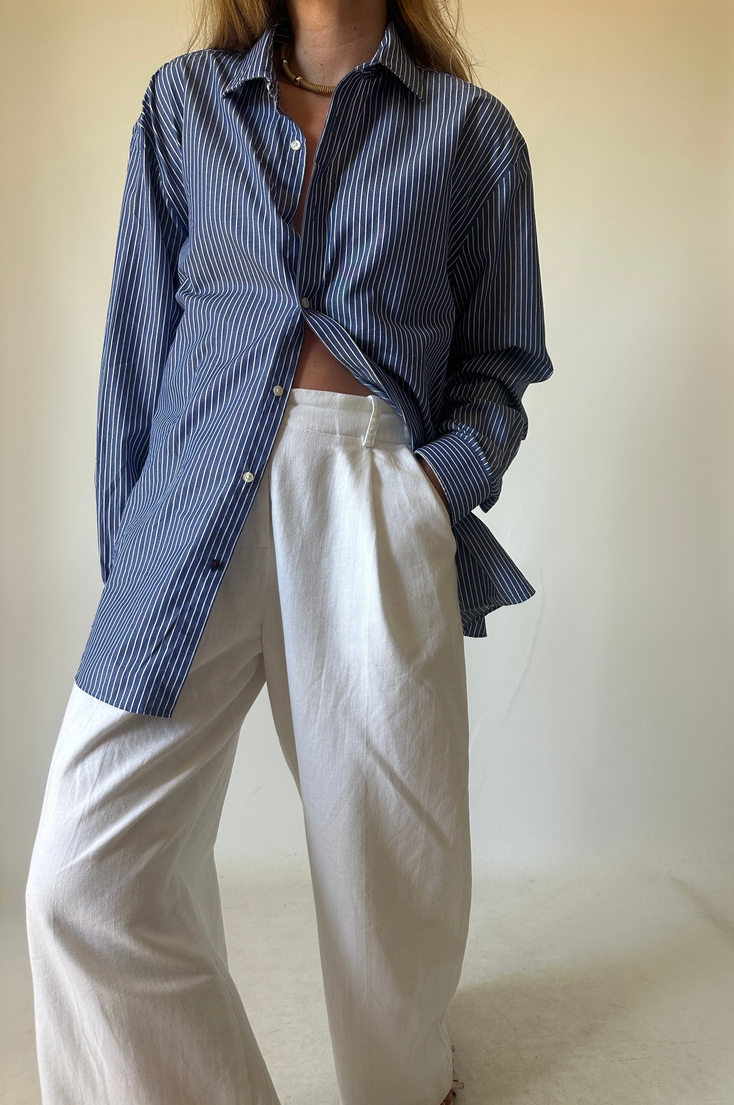 TOMMY HILFIGER blue striped shirt