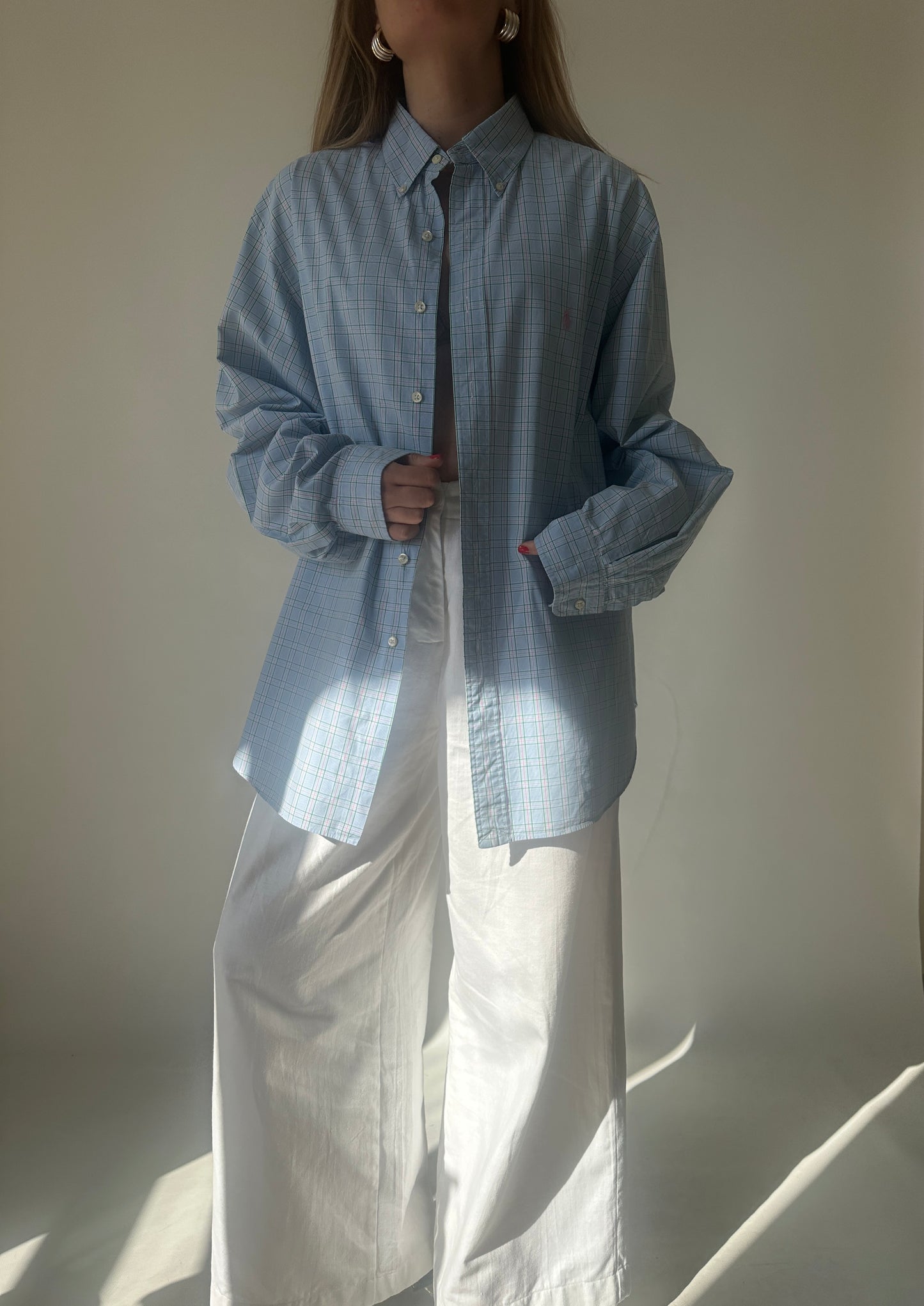 RALPH LAUREN pink and blue shirt