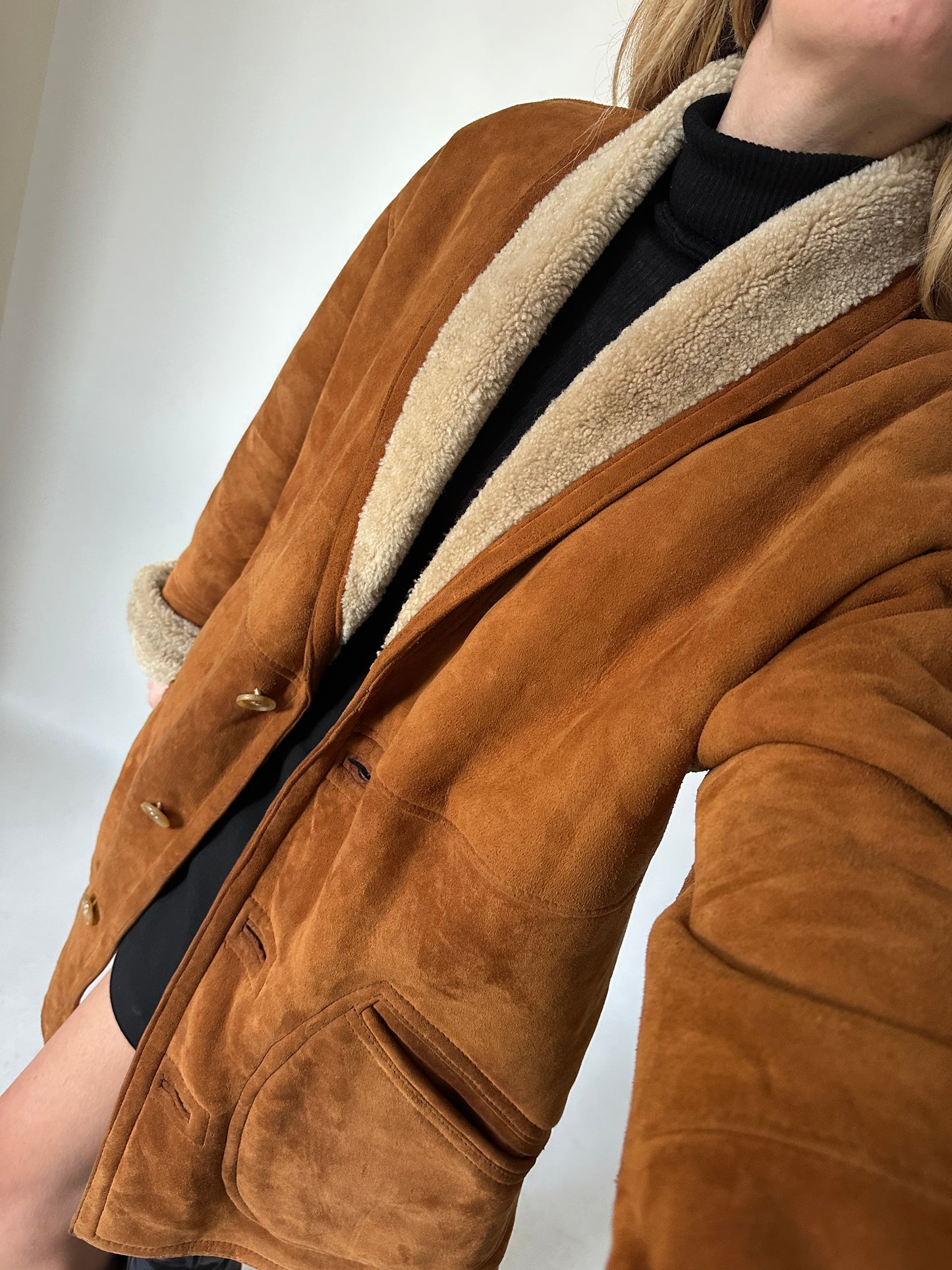 Caramel original suede Shearling