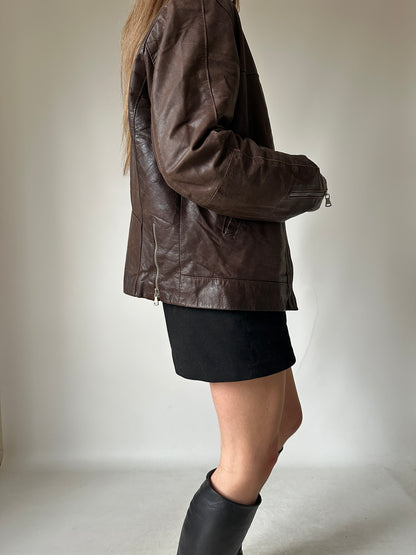 Beautiful chocolate leather biker