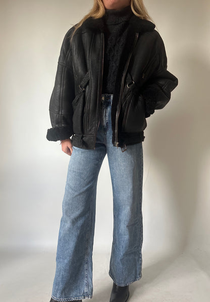 Perfect black petite Shearling