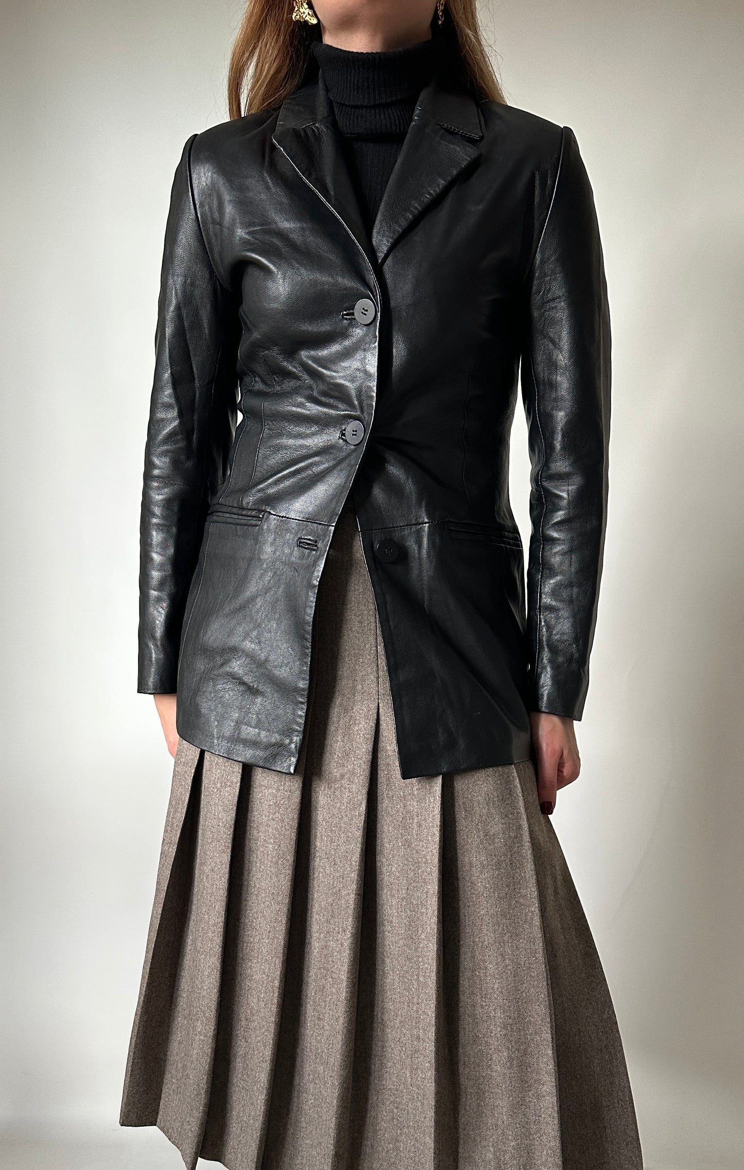 Nappa leather slim jacket