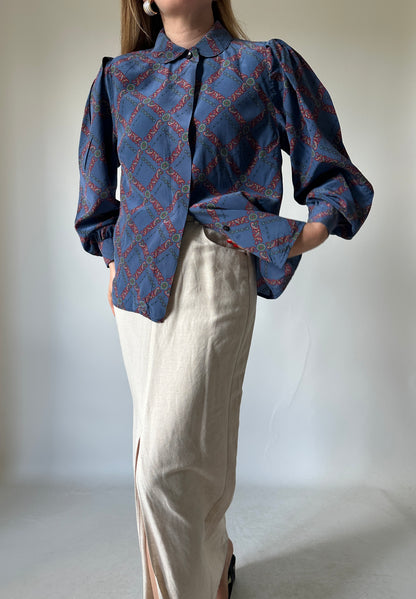 Chains pure silk petite shirt
