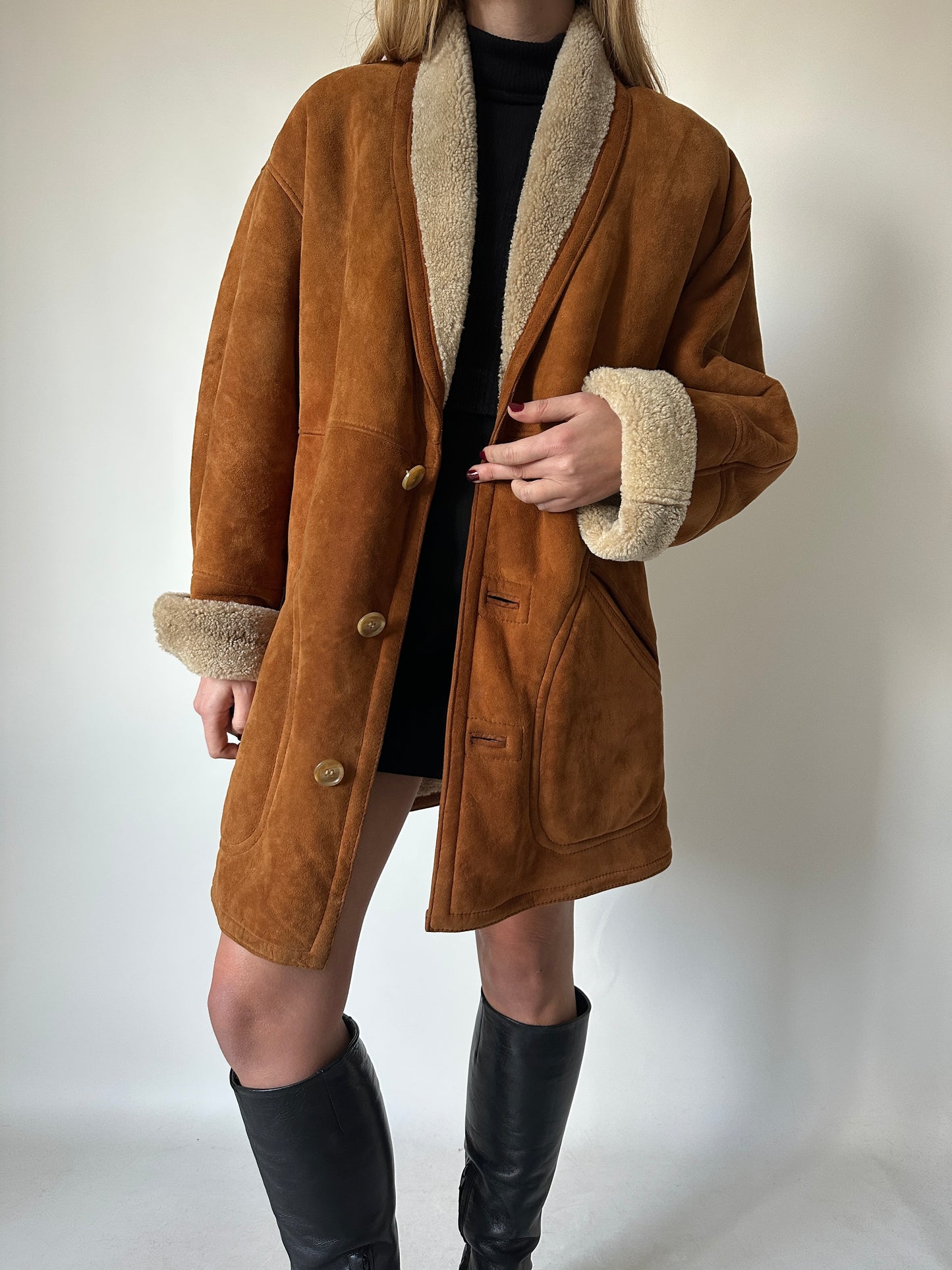 Caramel original suede Shearling