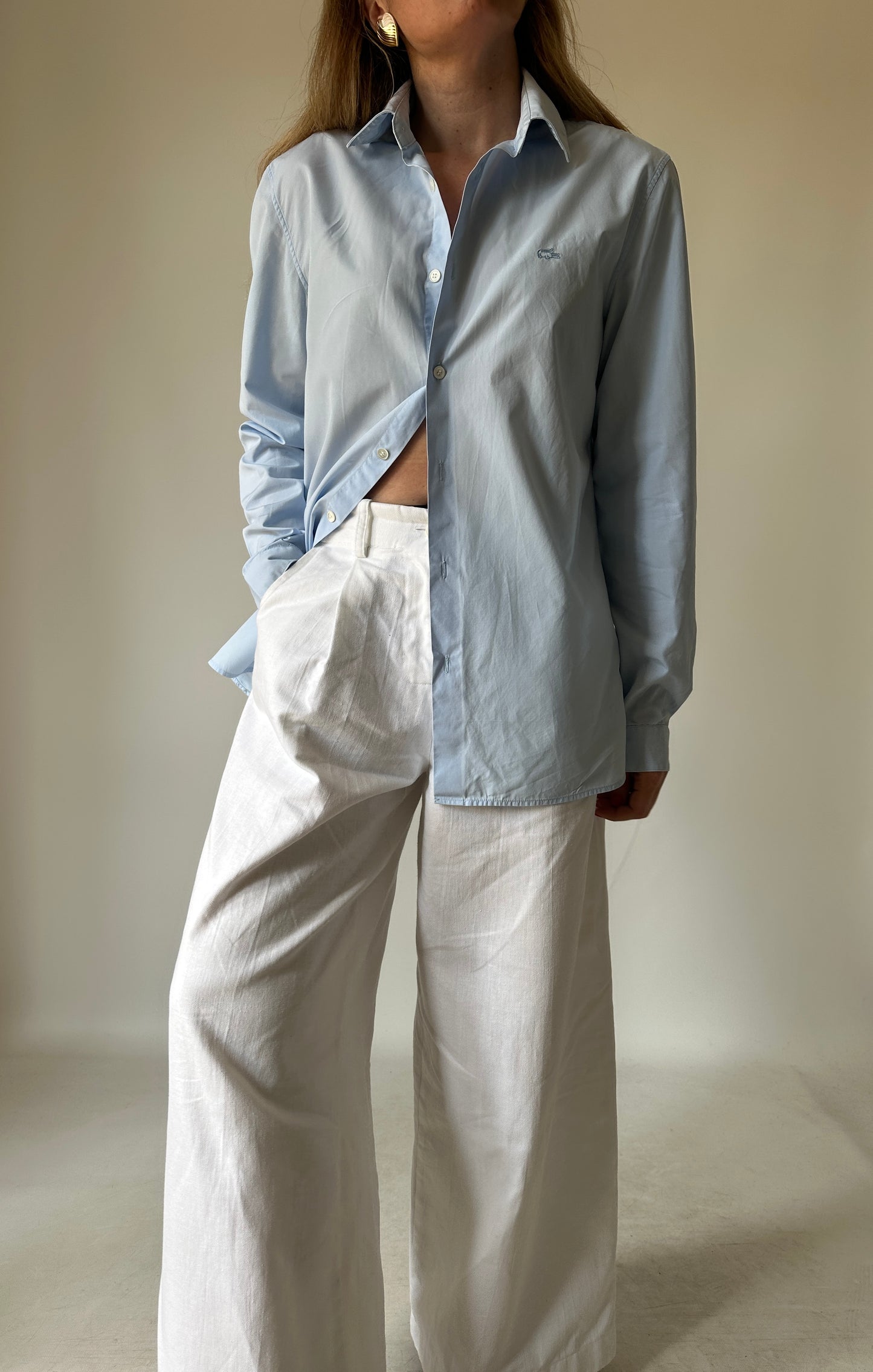 LA COSTE minimal blue shirt