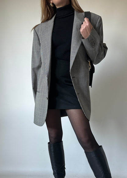 Pied de poule green oversize blazer