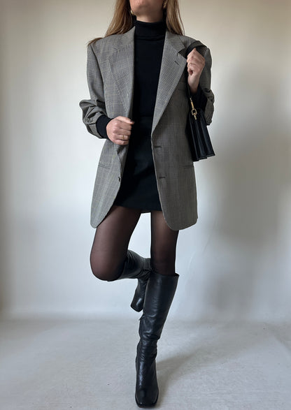 Pied de poule green oversize blazer