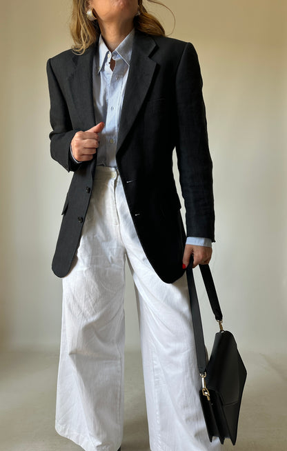 Blazer slim in puro lino