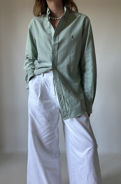 RALPH LAUREN salvia petite shirt