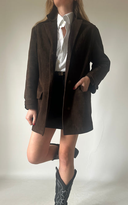 Luxury chocolate suede petite jacket