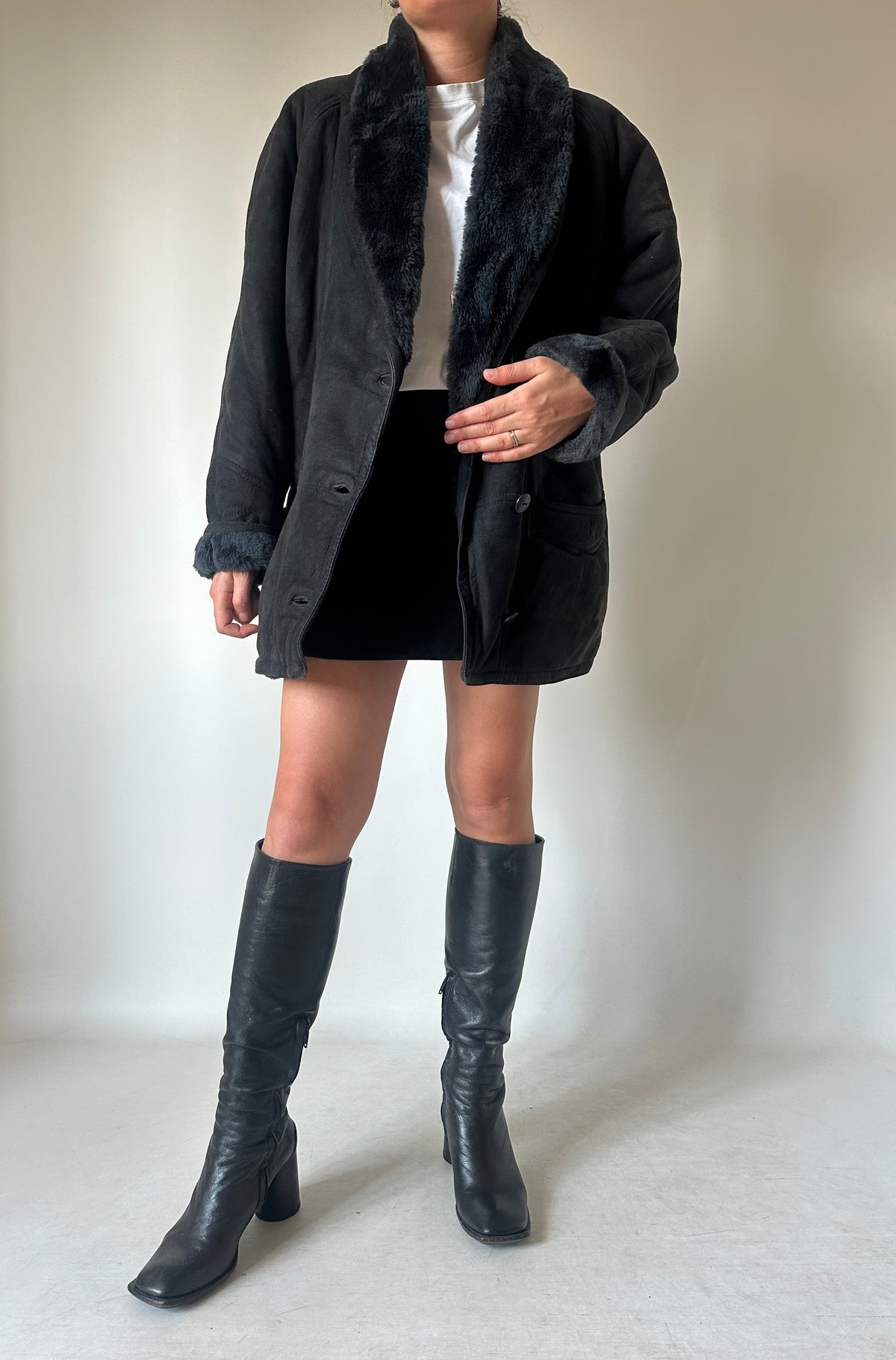 Passpartour black Shearling