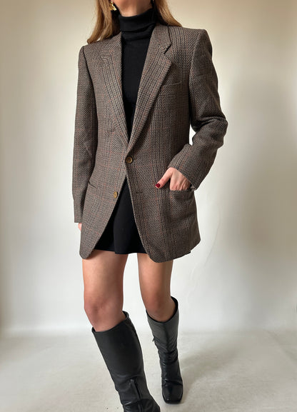 Pied de poule wool slim blazer