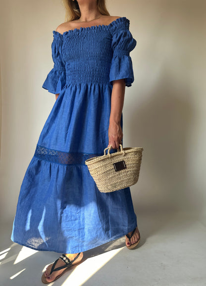 Abito Isabelle in lino - blu