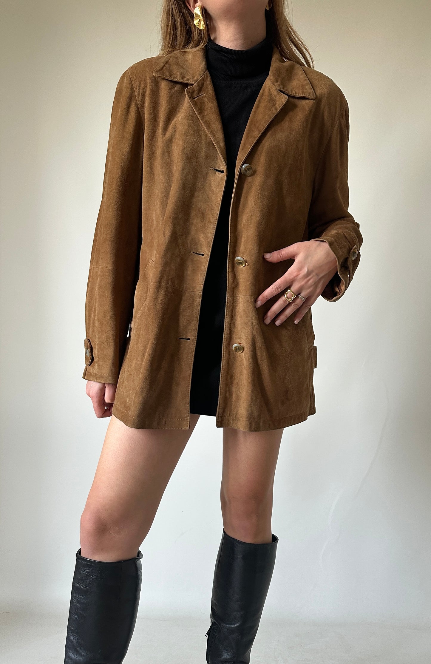 Suede petite jacket