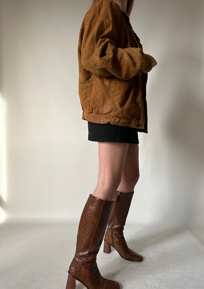 Bomber in camoscio imbottito