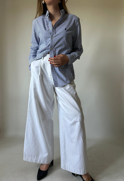 RALPH LAUREN vichy blue shirt - nuova