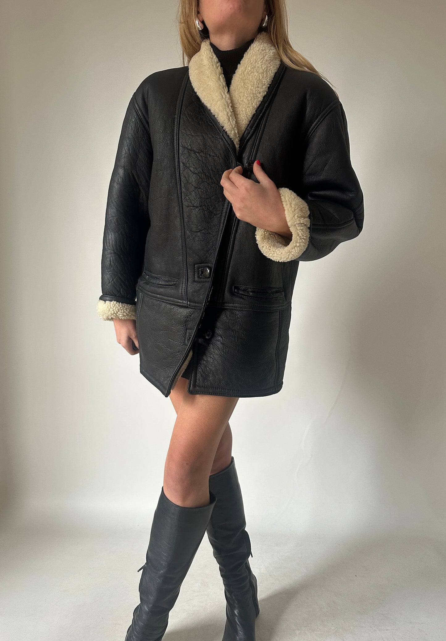 Dreamy black petite Shearling