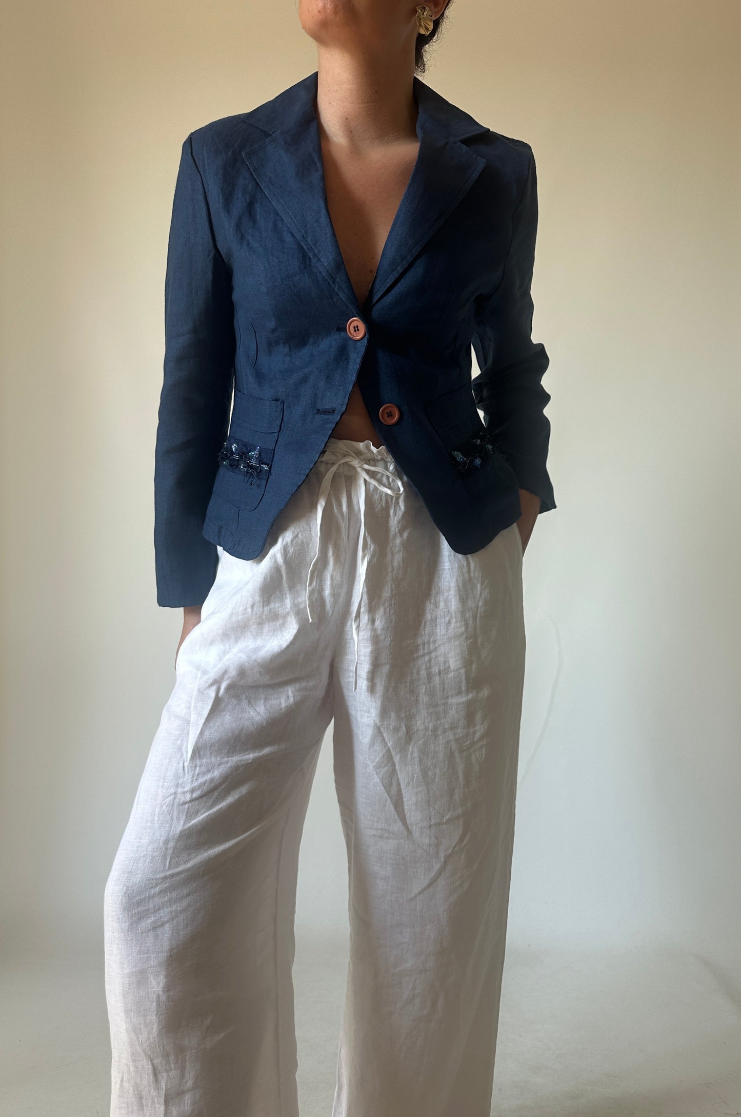 Pure linen petite blazer