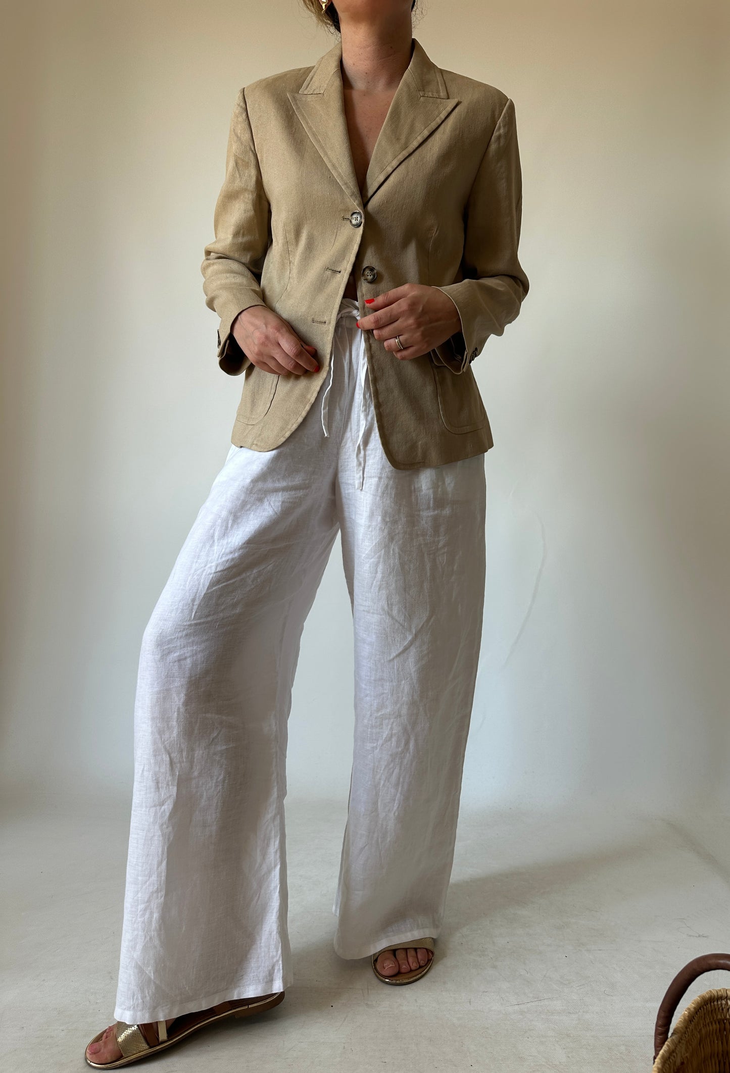 Minimal linen and cotton blazer