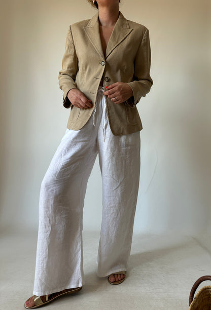 Minimal linen and cotton blazer