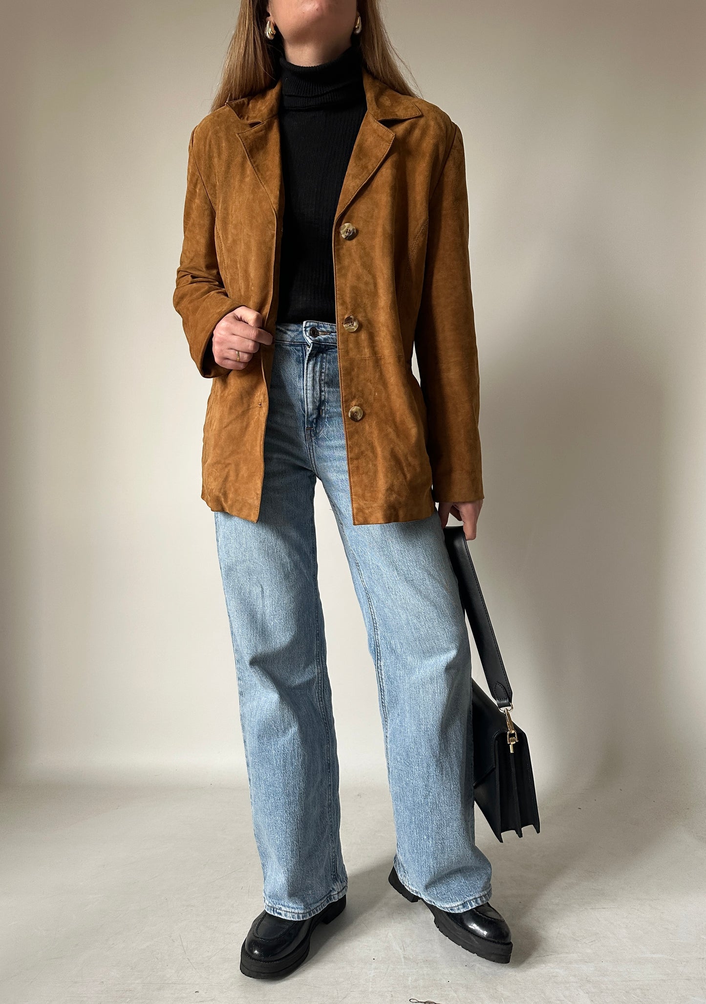 Suede brown petite jacket