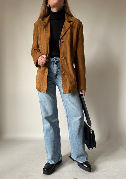 Suede brown petite jacket