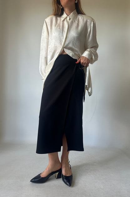 Precious jacquard pure silk shirt