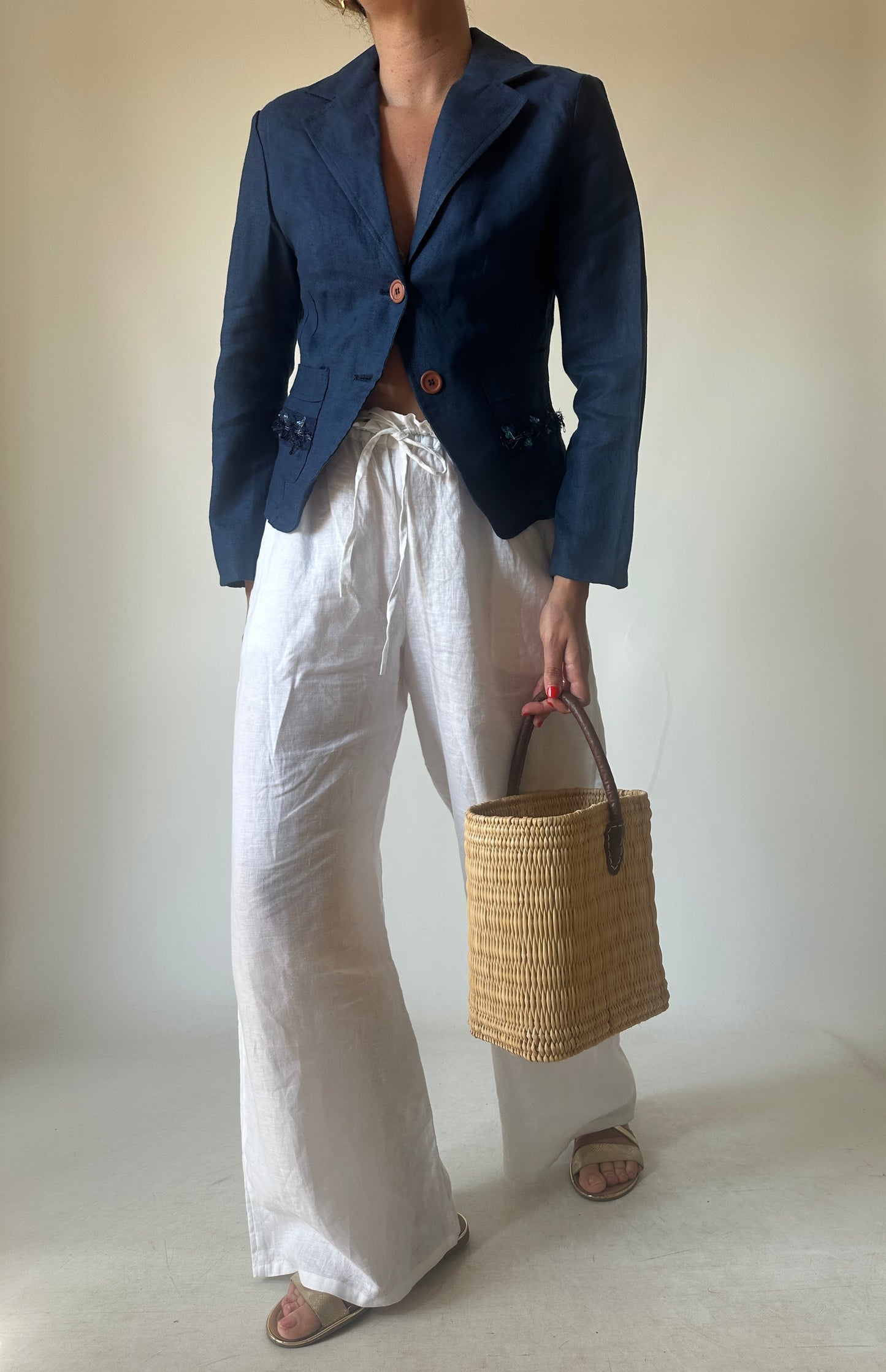 Pure linen petite blazer