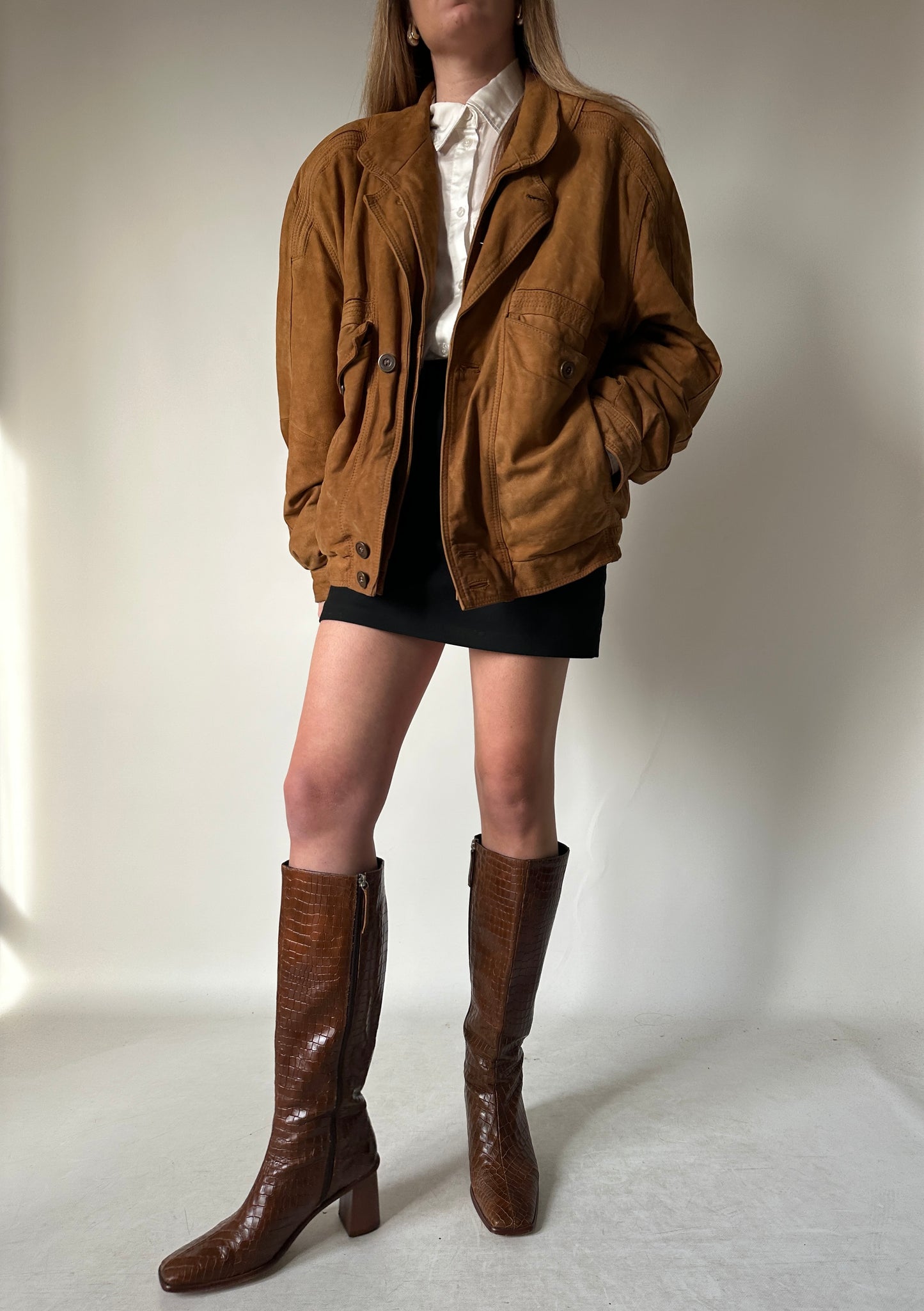 Bomber in camoscio imbottito