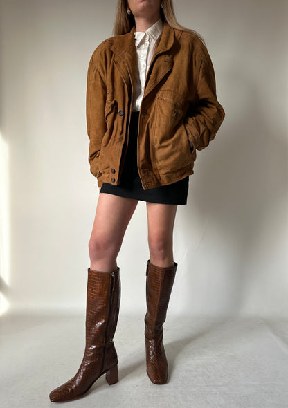 Bomber in camoscio imbottito