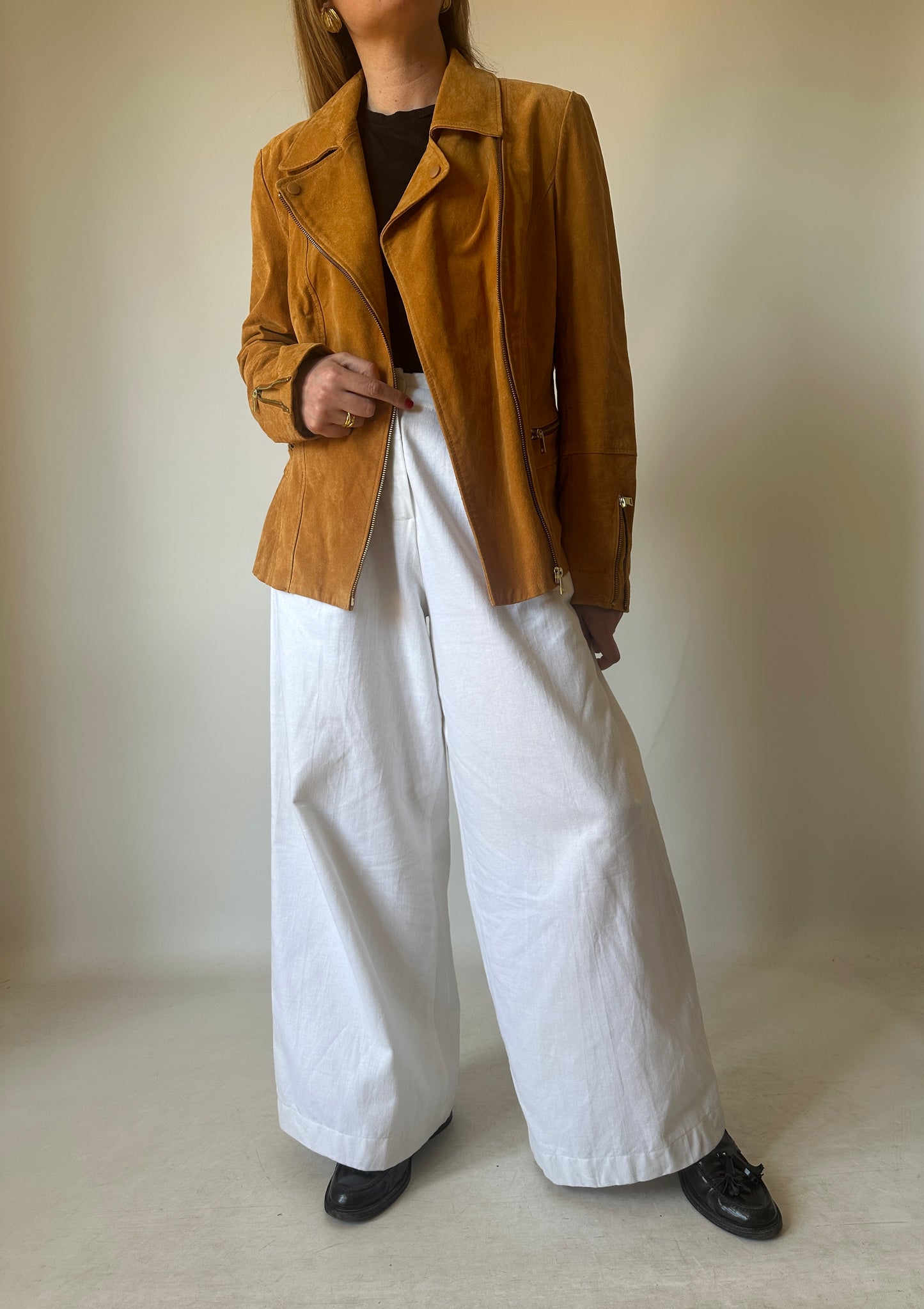Chiodo petite in suede