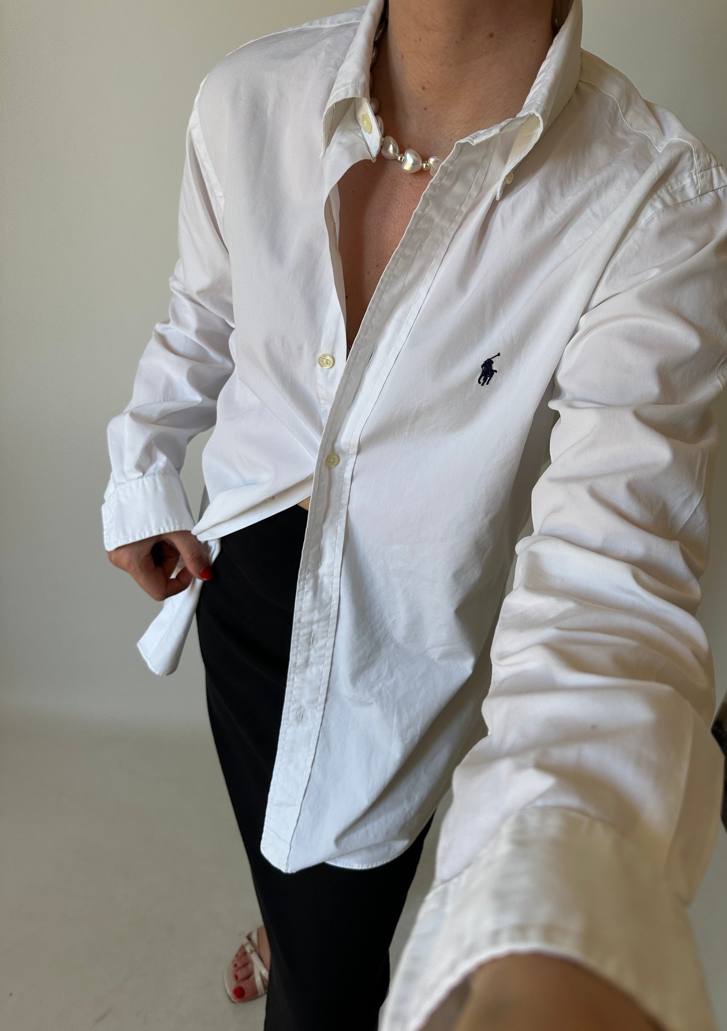 RALPH LAUREN white petite shirt