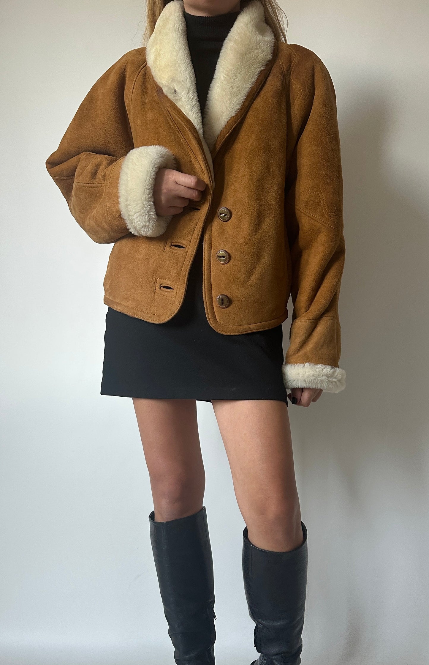 Perfect camel petite Shearling