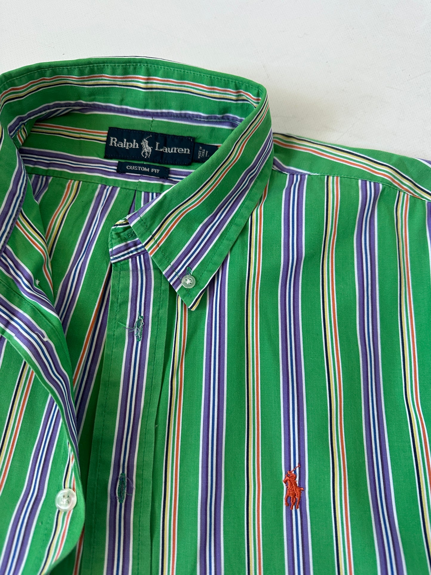 RALPH LAUREN striped green shirt