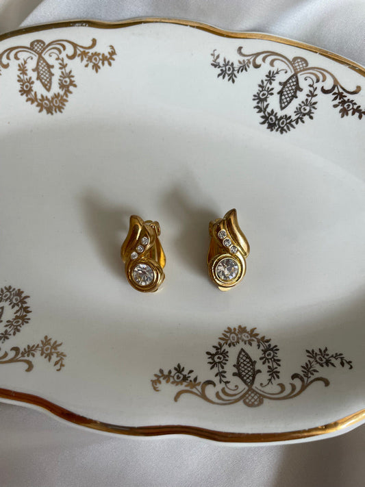 Orecchini goccia oro con zirconi
