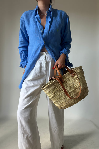 RALPH LAUREN blue linen shirt