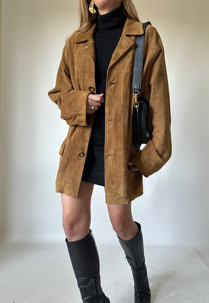 Spring camel suede jacket