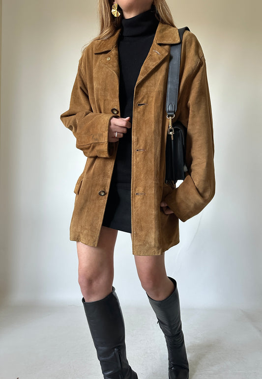 Spring camel suede jacket
