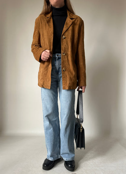 Suede brown petite jacket
