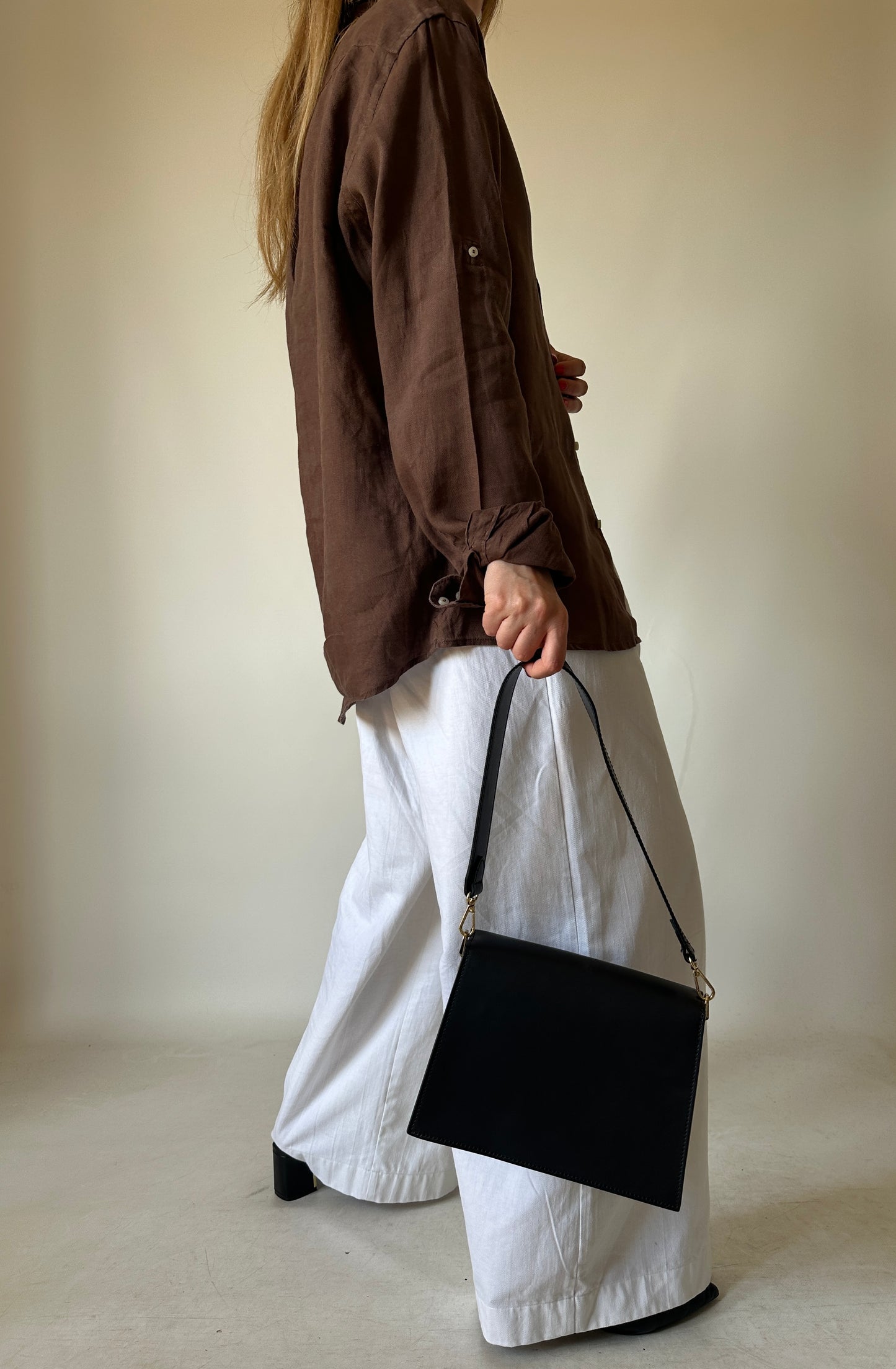 Chocolate 100% linen shirt