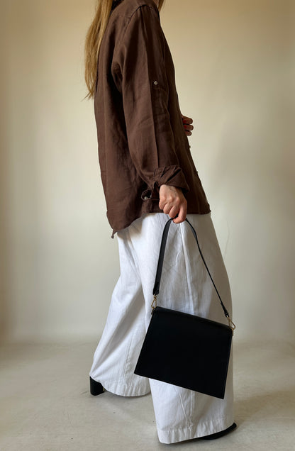 Chocolate 100% linen shirt