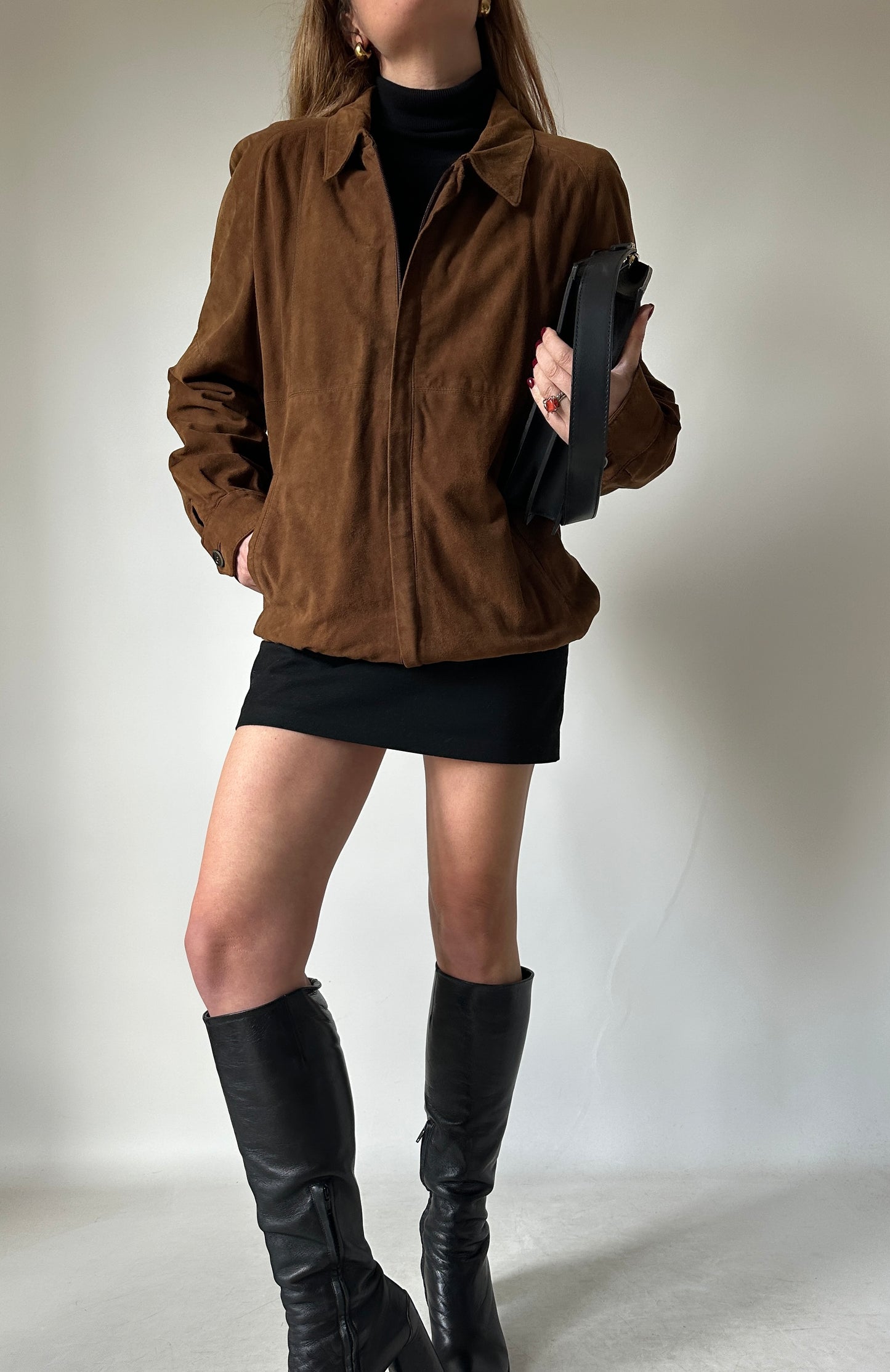 Dreamy suede brown bomber