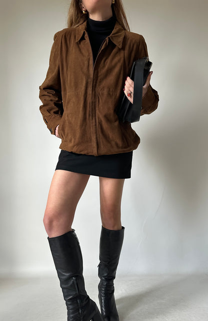 Dreamy suede brown bomber