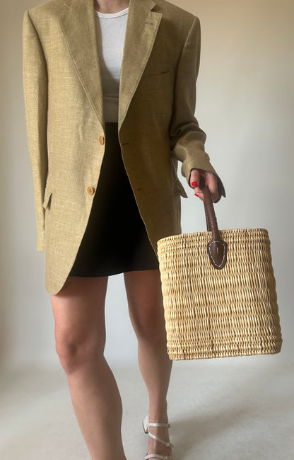 Blazer over in puro lino beige